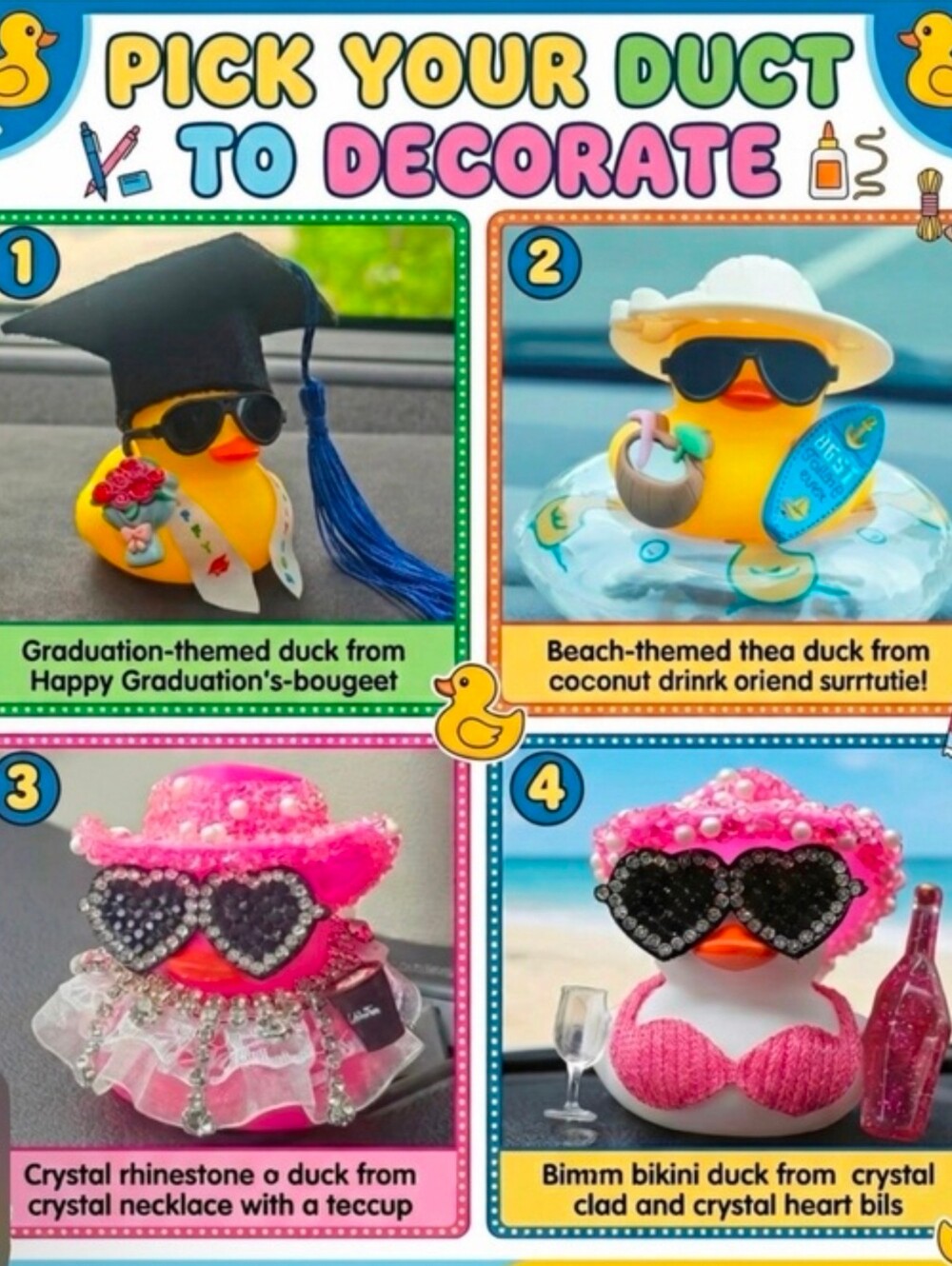 BIN Decorative Rubber Duckies Winners Choice New